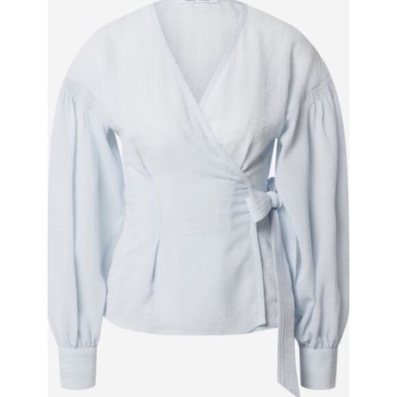 SAMSOE Light Blue Wrap Blouse - Picture 1 of 9